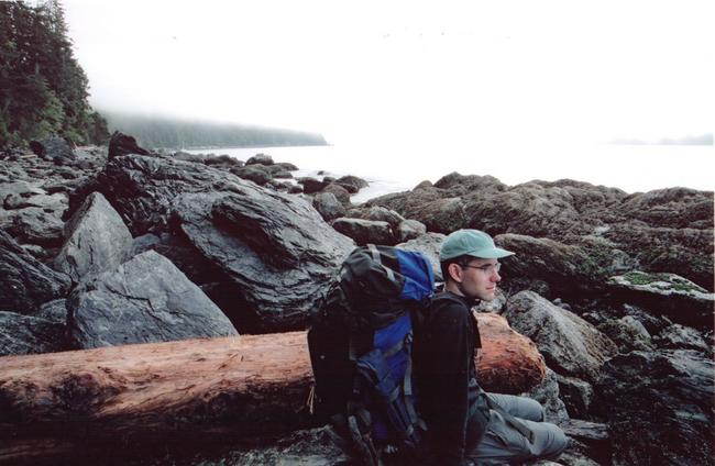 5 AM this morning, we decide to take the beach route, climbing up and over enormous boulders toward Owen point. With 40 pounds on our back, we're in for a real tough workout.