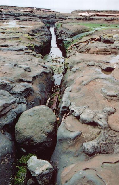 Aside from the occasional surge channel, like this one, this section was fairly easy and relaxing to walk.