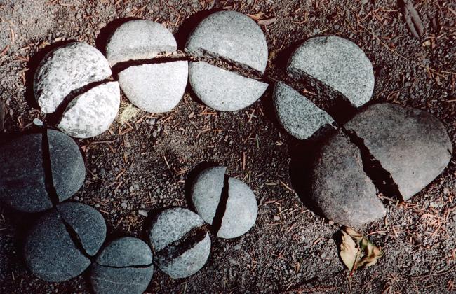 We find a sacred circle of rocks placed symbolically just in front of our perfect little campsite nestled in a tree-covered sandy cove.