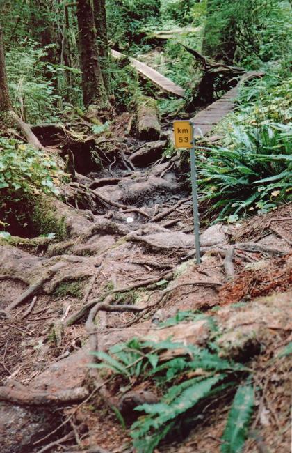 It's here that I realize, these marker signs that indicate our progress. 53KM to go!