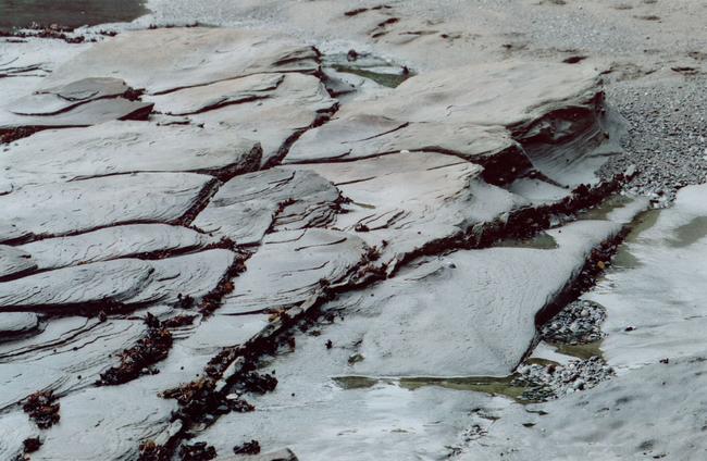 This flat, but sometimes Shale makes for easy beach walking.