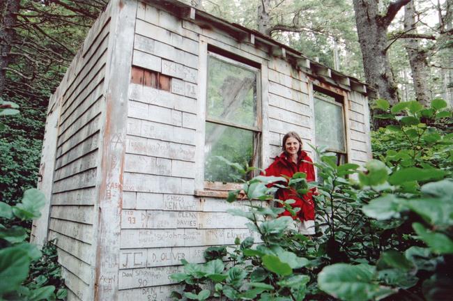 Old remnents of a linemans cabin from the days when the West Coast trail had a telegraph line along it. The linemans job was to ensurehe cable connection was always functional. This proved a very difficult task in the middle of a rain forest, when in stormy weather, huge trees kept falling on it!