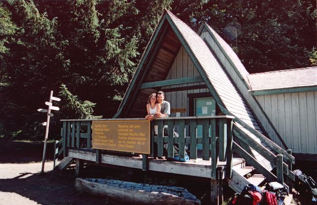 After 75 KM, days without showers, continuous slogging over incredible ocean front landscape, we reached the A-framed cabin and trail head office. With much gratitue and celebration, we sign our forms to complete our registration and quickly set off to catch the boat trip back to our car at Port Renfrew.