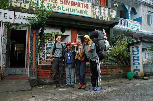 Packs on our back, we're off.