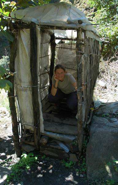 A sample peak at one of the outhouse toilets on the trail.