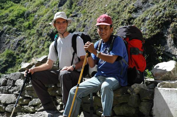 Mark and our trekking guide Dawa Sherpa.