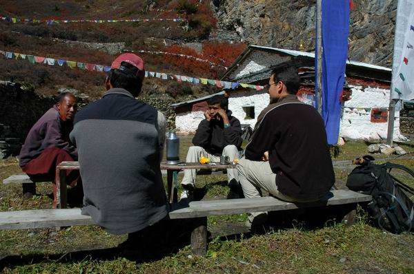 We sit in the afternoon sun listening to wonderful thoughts and teachings from the resident monk in the Milarepa gompa.