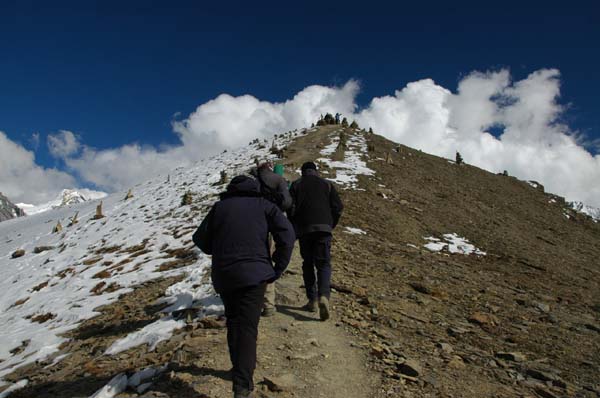 After arriving in High camp we hike to the heavens, as it appears, up a short steep hill from our lodge to view the valley and distant peaks