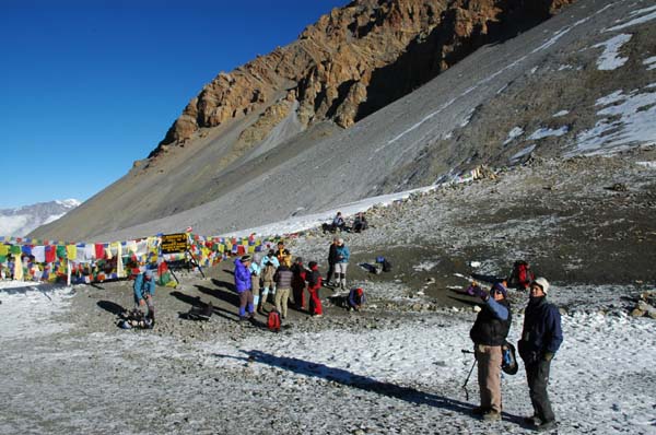 The pass, where many people collect to celebrate their safe arrival
