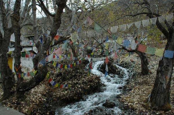 Thousands of prayer flags mark the site of the sacred springs
