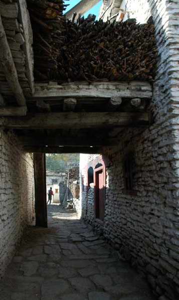 Tunnelled pathways along the streets of Kobung