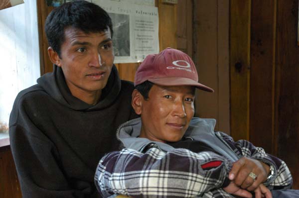 Our dear guide and porter: Dawa and Manoj