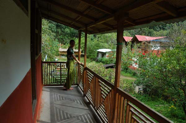 Our balcony view from the Dauligiri lodge in Tatopani