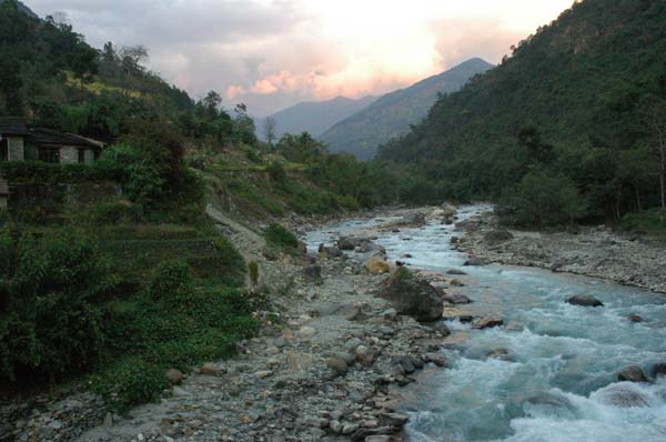 River view from our lodge in Bhiritani