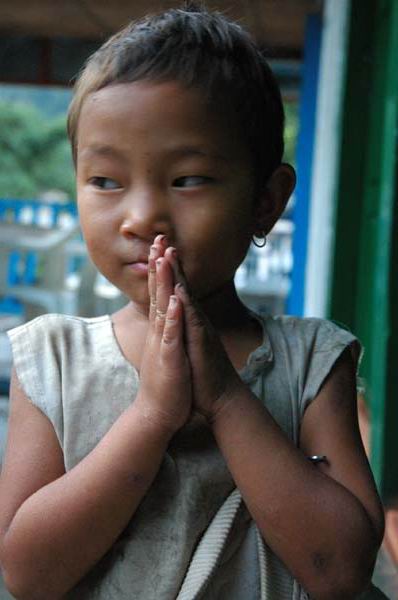 The ever welcoming sweet face of the children who sing out, "Namaste," when they see us
