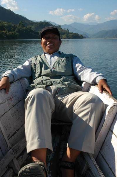 Sophie, this one's for you! Tek tells us that at the time he trekked with you he refused to ride on a boat due to his fear of water. He wanted us to make sure you saw him in his most relaxed posture riding on our boat :)
