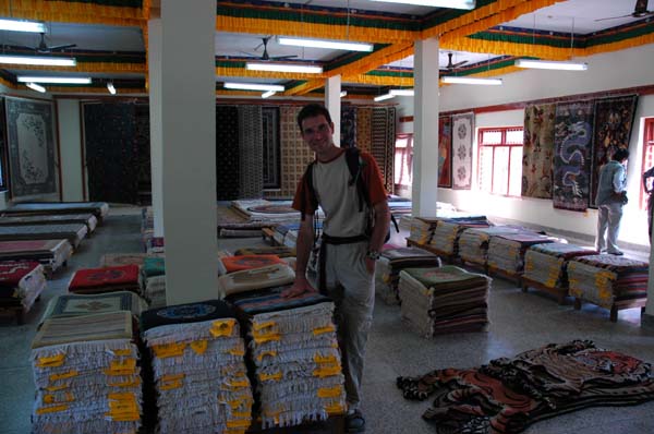 Of course there is always a shop attached and we're suckers this time - the carpets are really beautiful here, and ours will return home in a very well wrapped and sewn box, from Varanasi, India.