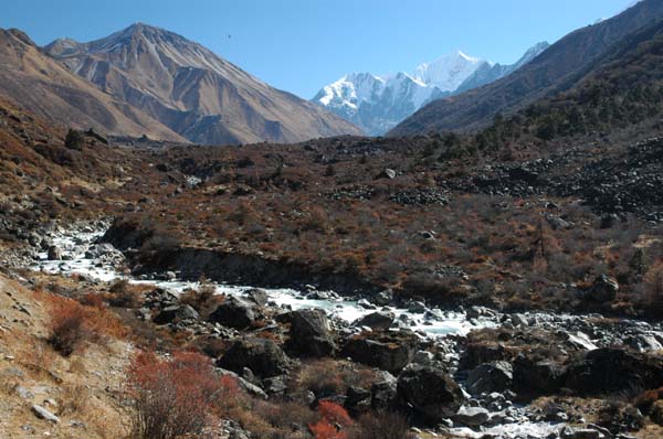 Our trail continues towards the Gangchenpo mountain in the distance