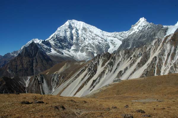 At the top there are stunning views of Langtang Larung and Kimshung (the smaller mountain behind)