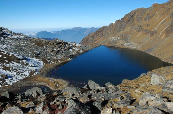 Last look at the lake as we leave the trail toward the pass