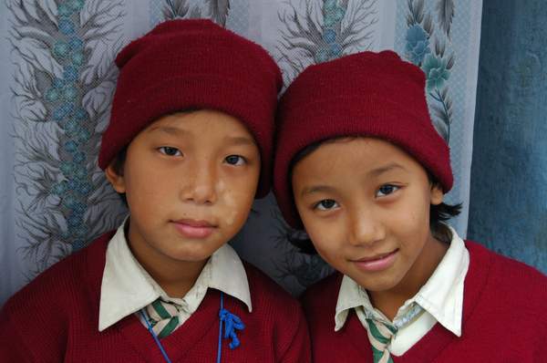 Dawa's lovely two children, Pisang and Angie