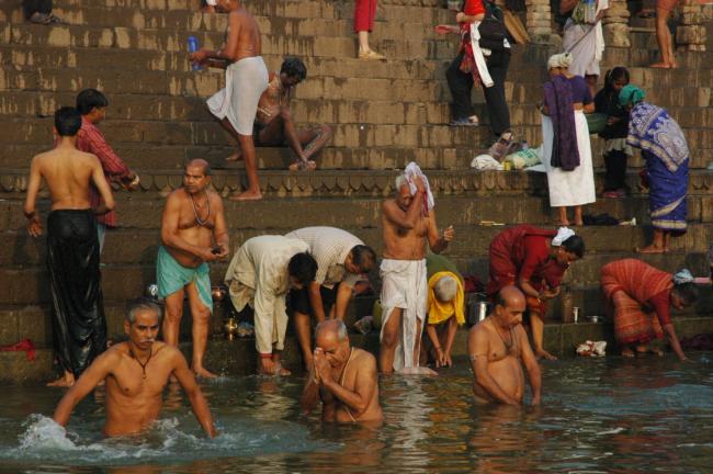 Dashaswamedha Ghat - Varanasi's livliest bathing place.