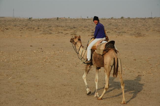 Lauri gets to steer her own camel