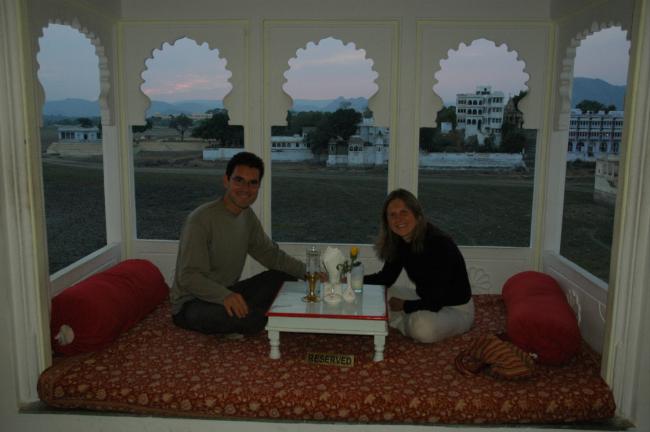 Our last romantic dinner overlooking the lake palace in Udaipur