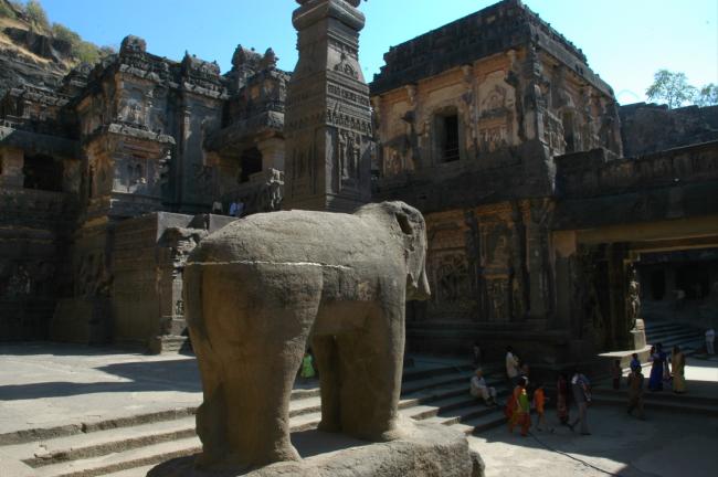The grand entrance in the Kailash Temple